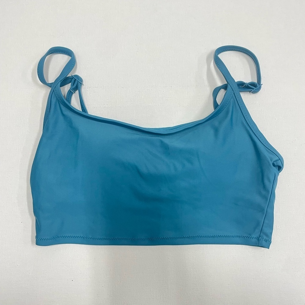Aerie Blue Longline Scoop Neck Bikini Top Size XS